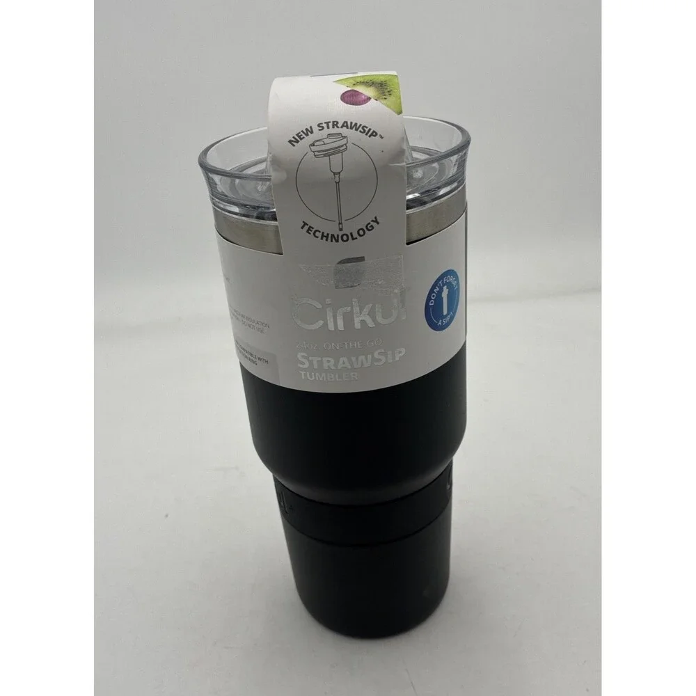 Cirkul 24oz On-The-Go StrawSip Carbonite Tumbler - NEW Black